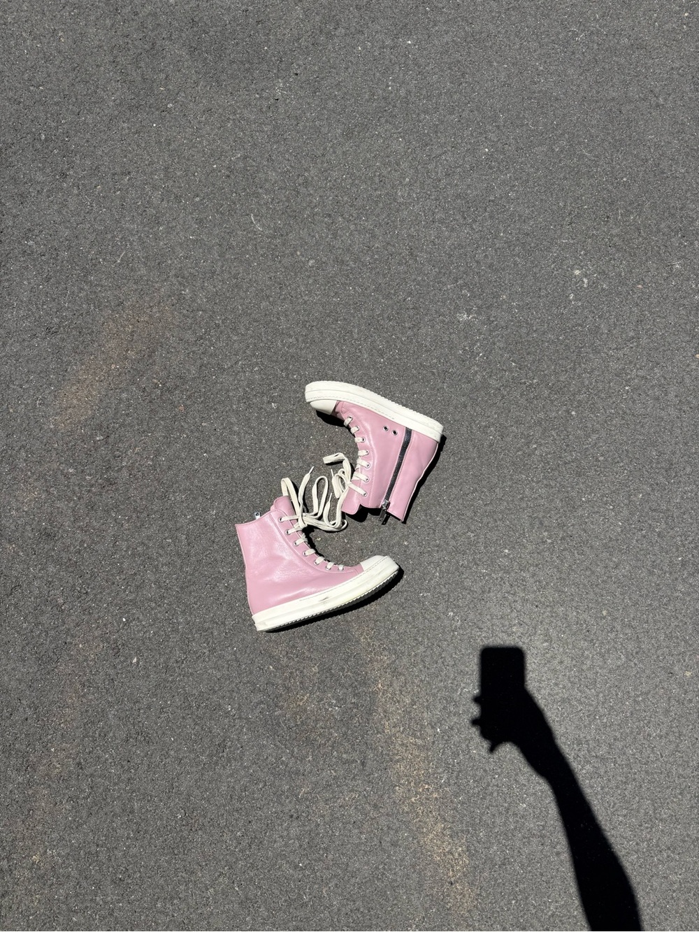 Rick Owens Pink High-Top Sneakers